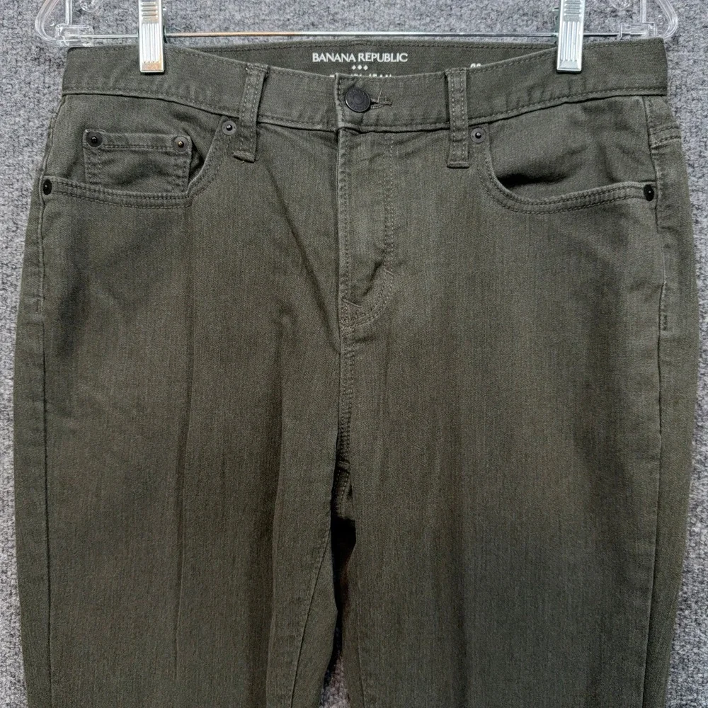 Banana Republic Travel Jean Mens 30x30 Green Athletic Fit Stretch Denim Casual